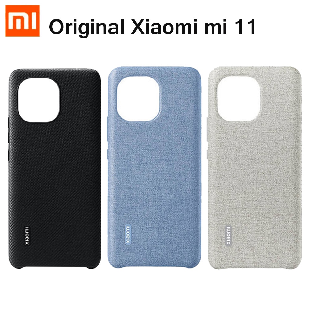 Originele Xiaomi Mi 11 Case Pu Leer/Siliconen/Kevlar Matte Shell Xiaomi Mi11 Textiel Cover Delicate Touch Voor xiaomi Mi 11