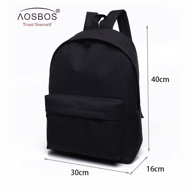 Women Men Male Canvas black Backpack College Stude. Grandado