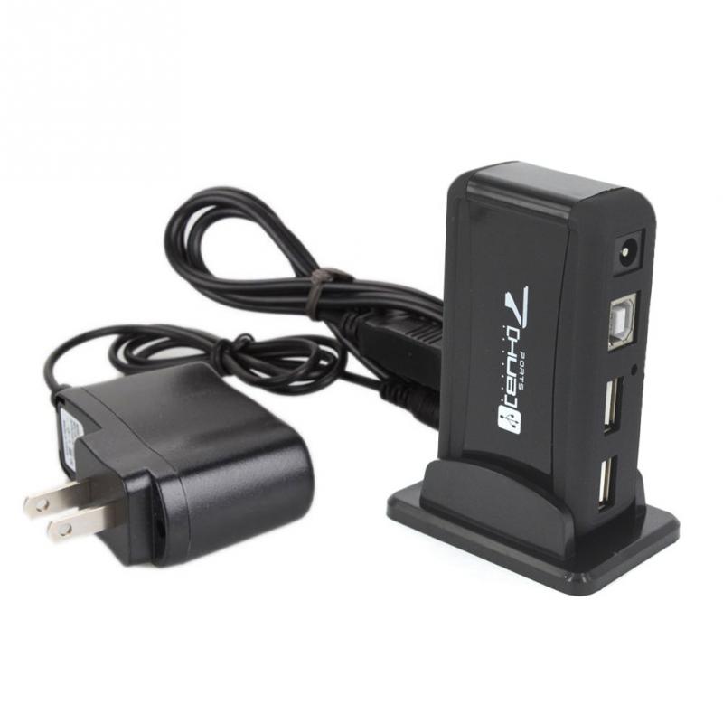 7 Port USB High Speed USB 2.0 Hub met Power Adapter Converter voor PC Laptop Ac US/EU plug Adapter Converter