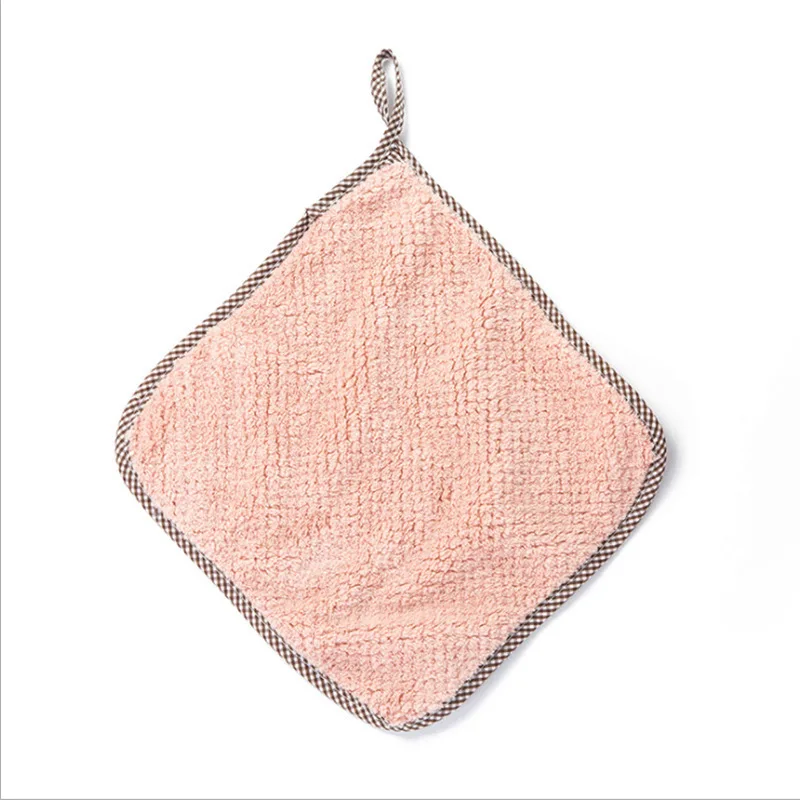 Kitchen Daily Dish Towel Cloth Kitchen Rag Non-stick Oil Thickened Table Cleaning Cloth Double-layer Absorbent Microfiber: Orange / 3pcs