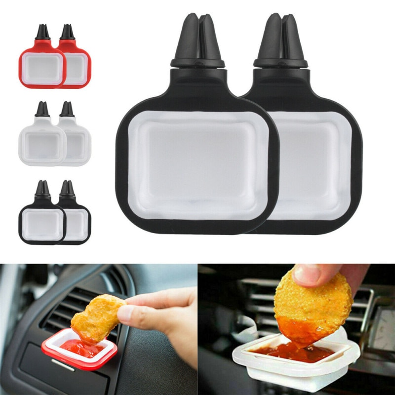Bil sauce holder bil bakke bil holder chip dip sæt dip clip skål plade holder i bil clip sæt ketchup mini dyppekopper
