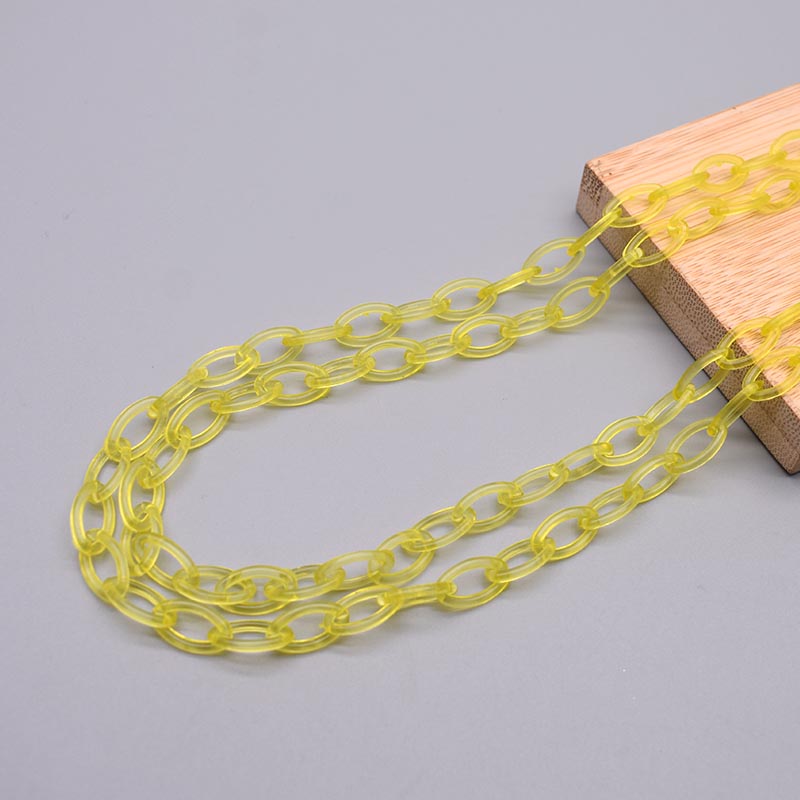 Cadeia Link acrílico transparente para fazer jóias, lagosta fecho correntes, achados links, óculos, 50cm de comprimento, 10 pcs, 50pcs: 10mm / Rose Red