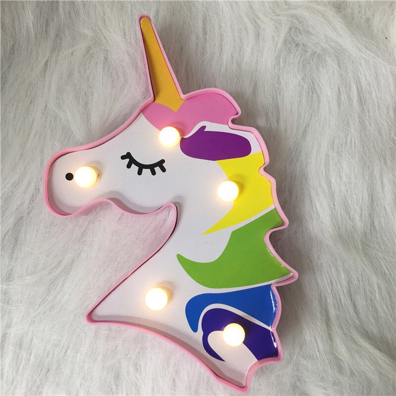 Total sød dyrestil batteri natlampe 3d alpaca enhjørning flamingo boligindretning bordlampe sengelampe belysning børn led lys: Lilla