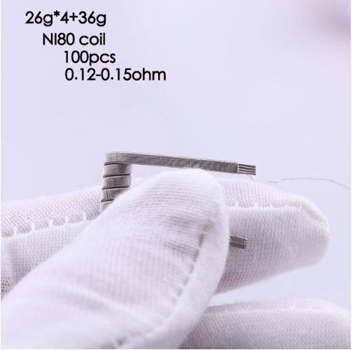 50/100 pcs High Density Pre-built NI80 A1 SS316 Premade Frameclapton Coil DIY Coil Heating alien clapton Coil Wire for rda: 4 26 100pcs ni80