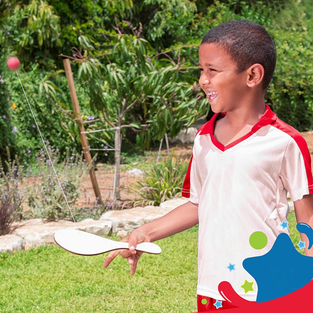 6pcs Wooden Kid's Art Painting Paddle DIY Kids Children Art Doodle Paddle