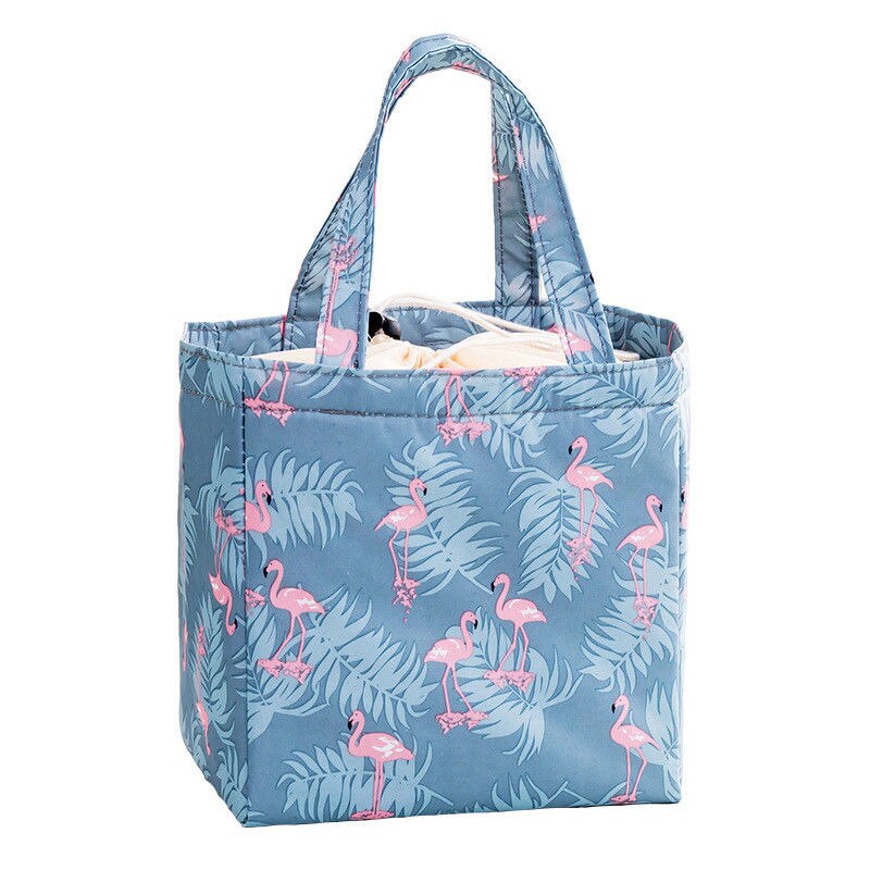 Fiambrera de refrigerador térmico aislado portátil, bolsas de almacenamiento, bolso de mano, almuerzo, Picnic, Camping, funda térmica, bolsas para niños, hombres y mujeres: Flamingo