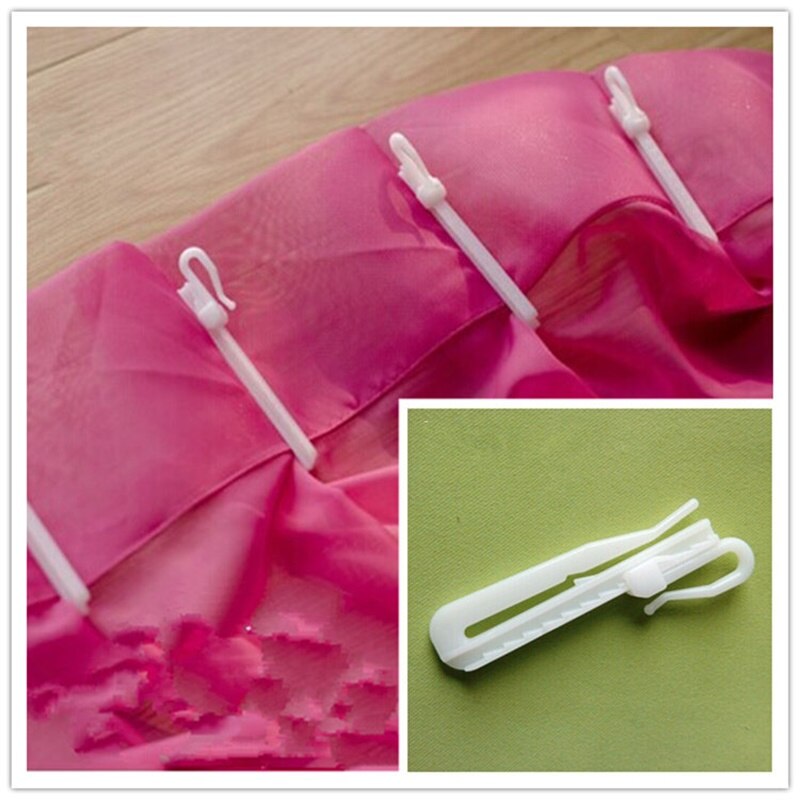 Hvite gardinkroker i justerbar høyde 7cm tilbehør til løftekrok gardintilbehør montert plisségardin  cp057 d 1