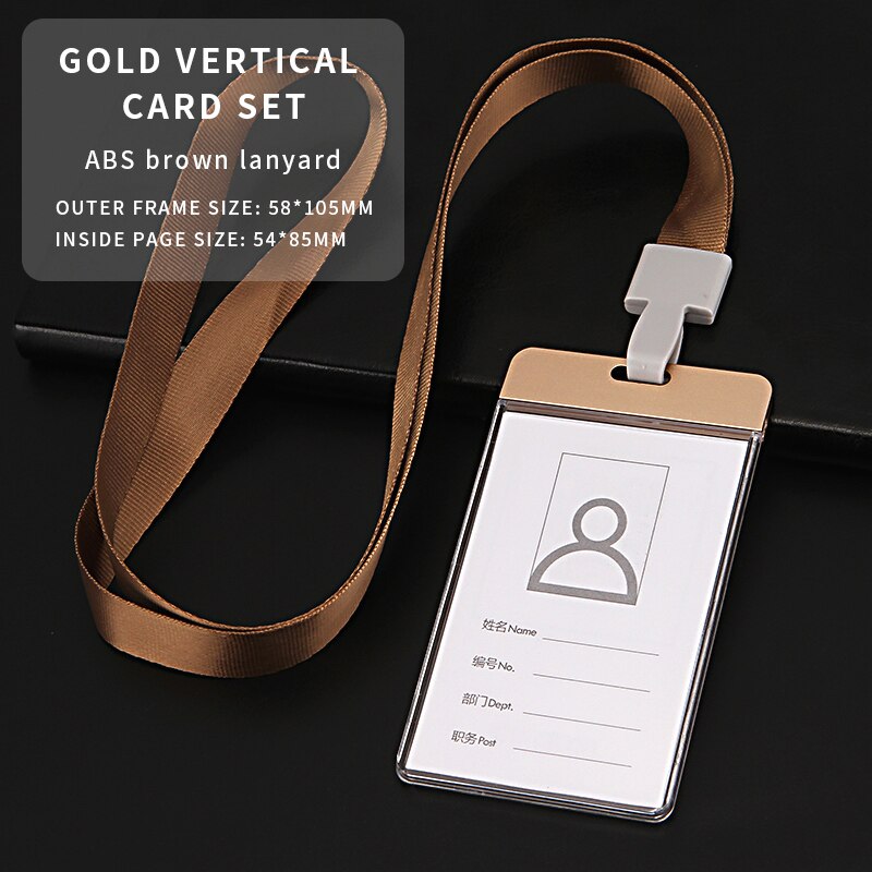 Anti-magnetisk kort kontor skole sygeplejerske adgangskort lanyard nøglering id kort holder aluminium legering akryl materiale: 10