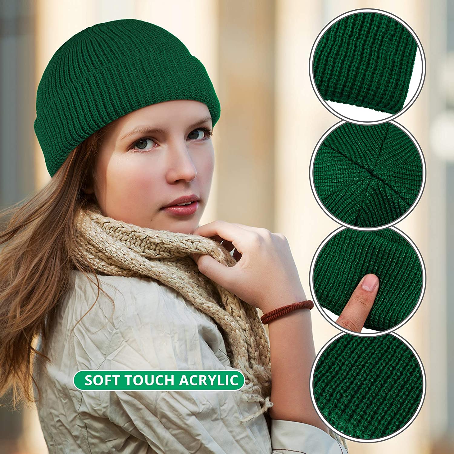 Mode Mannen Beanie Knit Hoeden Jongen Skullcap Sailor Caps Manchetten Retro Navy Korte Hoed Effen Kleur Unisex Winter Warm Cap roll-Up Rand