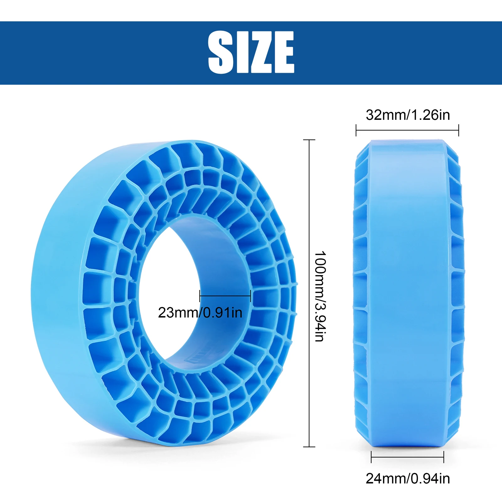 Siliconenrubber inzetstukken schuim 4 stuks voor 106-108 mm 1,9 "banden (4,19" OD)