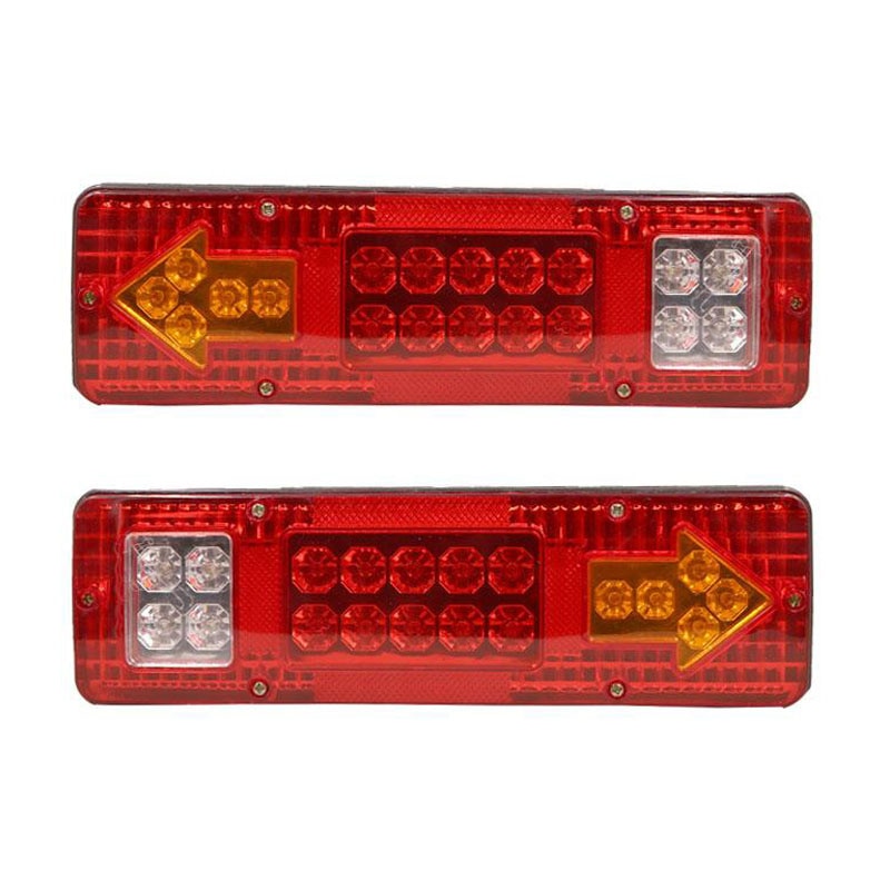 2 stk 12v led baglygter baglygte lampe 5 funktion til trailer caracan lastbil 19 led trailer lys led stoplys