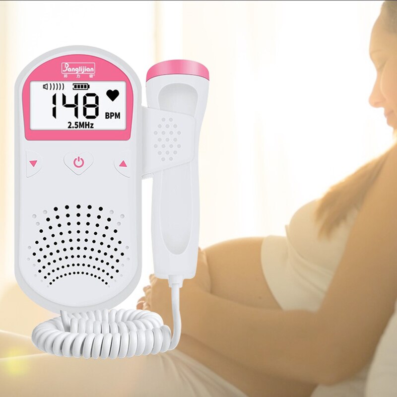 Digitale Draagbare Baby Foetale Doppler Ultrasound Hartslagmeter Detector Pocket Zwangere Doppler Lcd-scherm Nonradiative zwangerschap