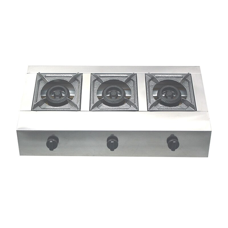 Natural Gas Stove Commercial Household Desktop Liquefied Gas Stove Multifunctional Stainless Steel Three-hole Cookware One Pc ZG