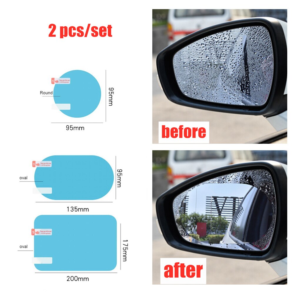 2 pçs/lote Filmes de Chuva Espelho Retrovisor Do Carro À Prova D' Água Anti-Fog Espelho de Carro Capa de Chuva Anti-chuva Janela Do Carro Chuva Protetor de Filme De Vidro