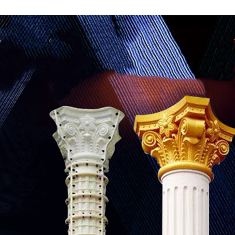 20cm /7.87in Wedding Column Tools ABS Plastic Durable Round Concrete Pedestal Column Mold with Beak, Leaves &Plain Embossing