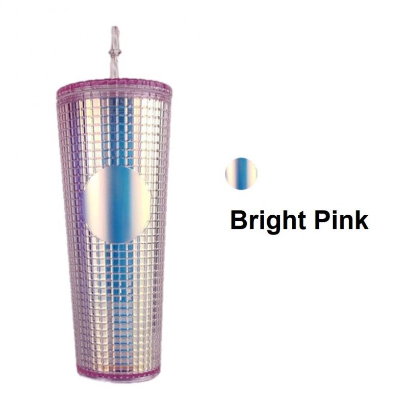 Tasse à café diamant 710ml, avec paille, Double couche en plastique, avec grille de maïs, déesse rayonnante: 07