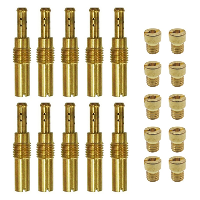 10pcs Set Slow/Pilot Jet & 10pcs Main Jet For PWK Keihin OKO CVK Carburetor Vice injectors (Total 20 set)