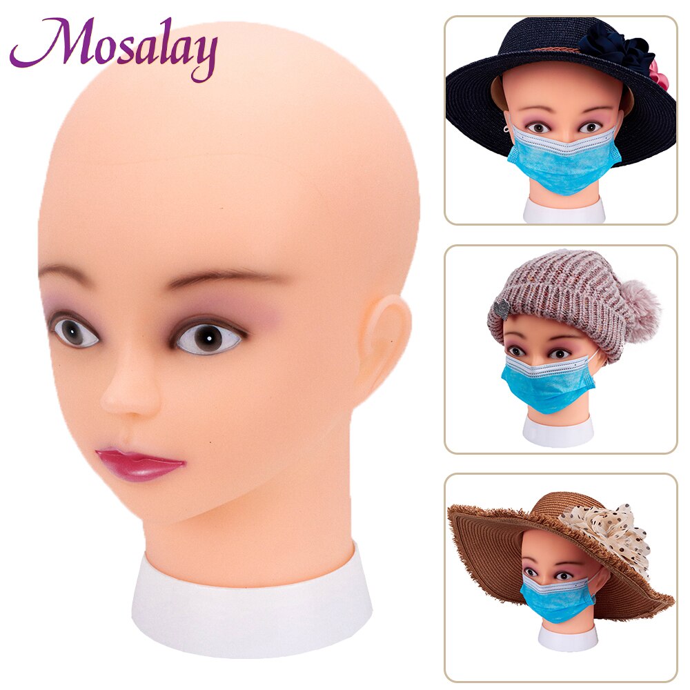 Tête de Mannequin chauve pour femme, sans cheveux, pour la coiffure, la fabrication et l&#39;affichage des perruques, avec support,