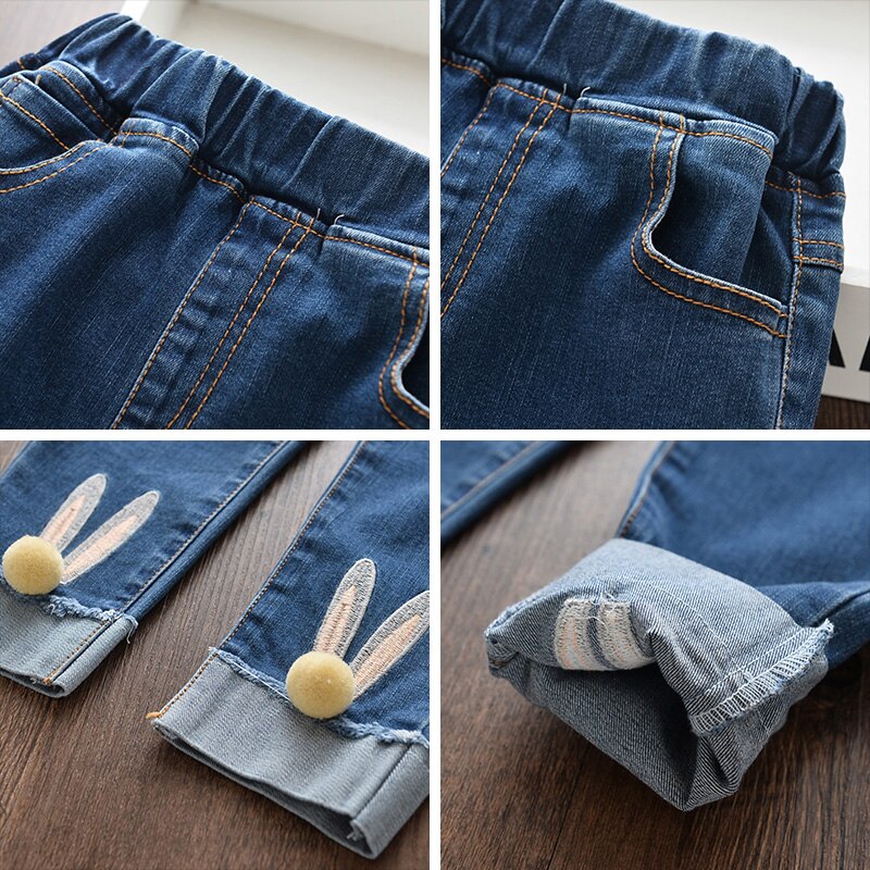 Ours Leader filles jean nouvel été enfants fille Pantalon enfants crayon Leggings bouton mouche Pantalon Fillette pour 3 7Y