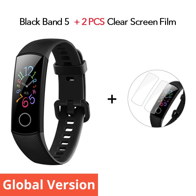 Huawei Honor fascia 5 Versione Globale smartband AMOLED Huawei smartwatch cuore rabbia ftness sonno tracker nuoto sport trakcer gps: GV Black N Film