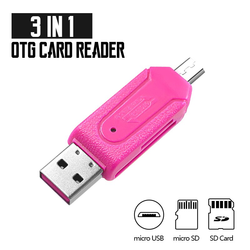 Micro sd kaart 32gb 64gb 128gb c10 geheugenkaart 8gb 16gb mini tf kaart met adapter voor smartphone en pc: Roze lezer