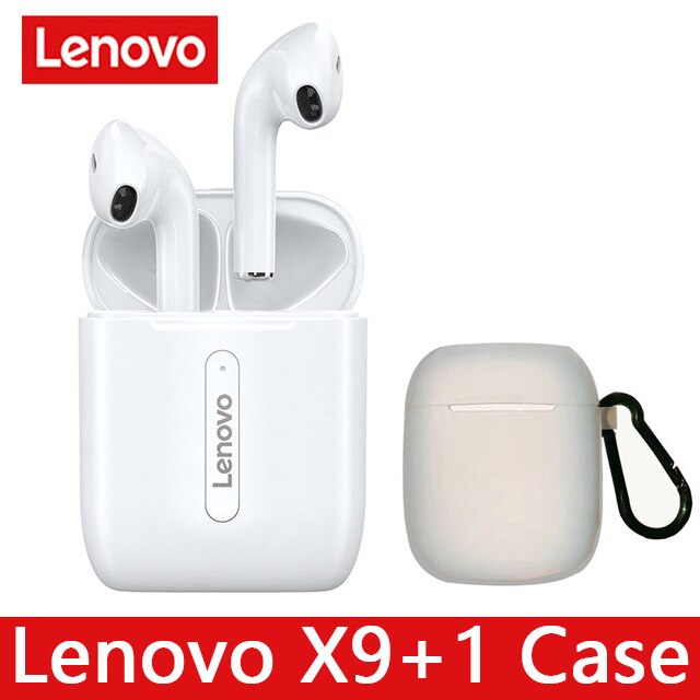 Lenovo X9 True Wireless bluetooth 5.0 Earphone Touch Control Dynamic HIFI Stereo Earbuds Handsfree Sport Headset 300mAh: X9 white add Case