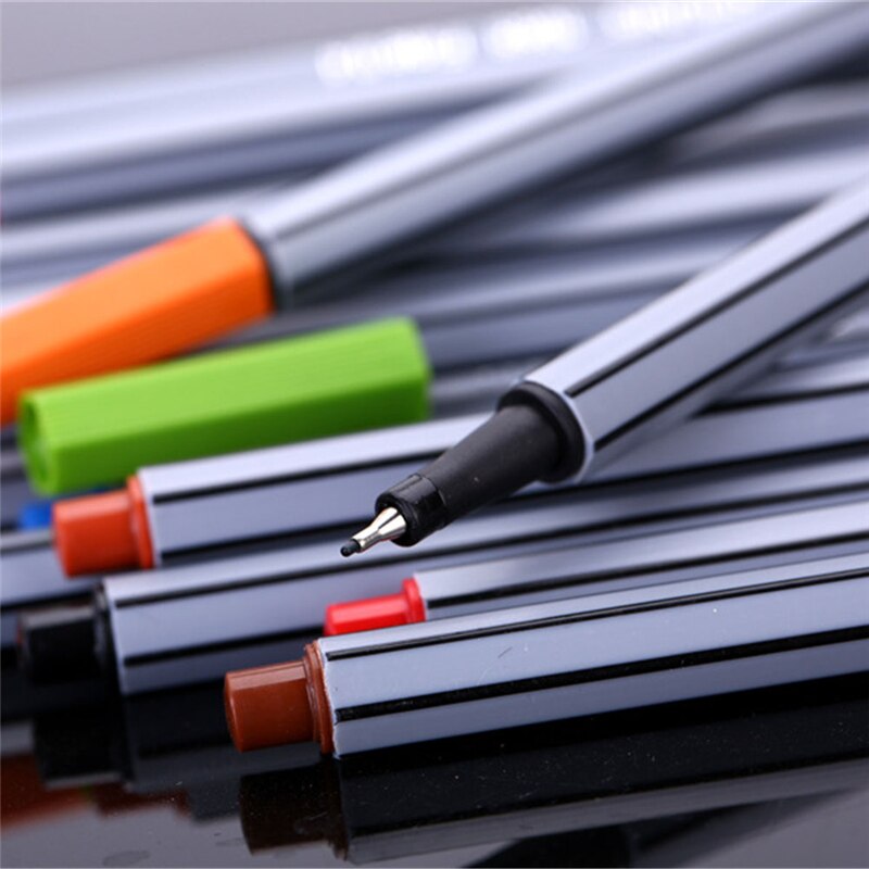 Stylos Fineliner de 24 couleurs, 0.4 MM, avec livre de coloriage Marco, stylo de couleur Super fin, marqueur d'art à base d'encre