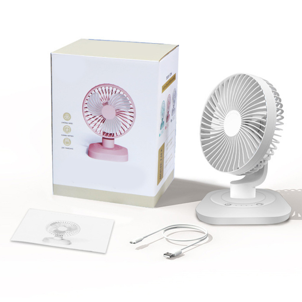 Laptop Cooler Cooling Fan ,3000mAh USB Rechargeable 120 Degree Oscillation Desk Fan, 3 Gear Shaking Head Fan for Home Office