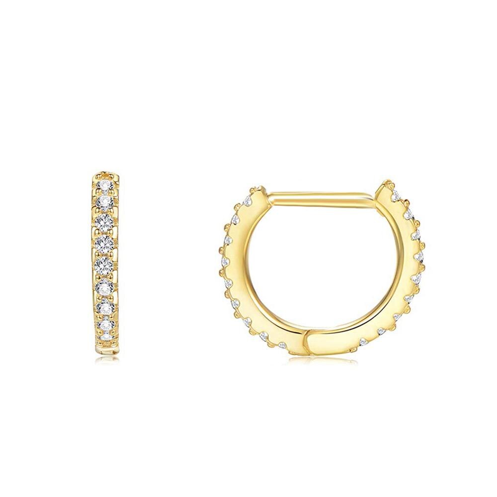 Brincos de argola pequena para as mulheres ouro hoop zircon mini círculo brincos de ouro presente para a nova chegada 2020: E9013