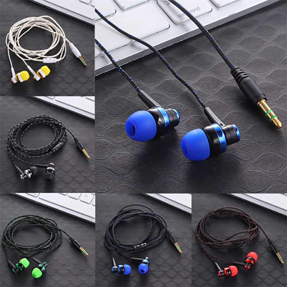 1Pc 35mm uniwersalny przewodowy In-ear słuchawki Stereo Nylon splot kabel do słuchawek zestaw słuchawkowy z mikrofonem do smartfona Laptop