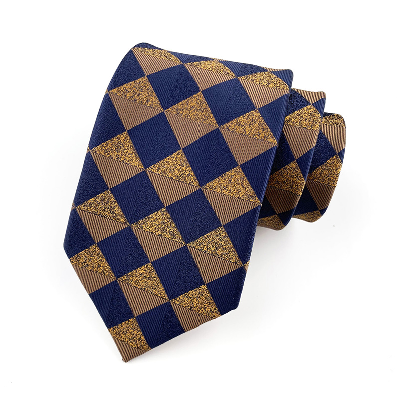 Corbata de lujo de 8CM para hombre, corbatas a cuadros de lunares para hombre, novio, padrino de boda, tejido Jacquard, Ascot, accesorios formales para de negocios: Plata