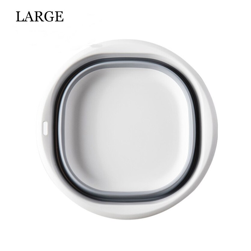 Travel Folding Washbasin Bathroom Portable Silicone Basins Kitchen Folding Laundry Bowl Camping Supplies Foldable Bath Sink: Large gray