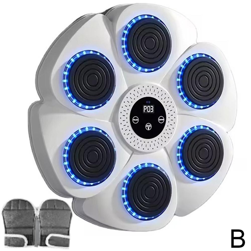 Music Boxing Machine Dynamic Indicator Lights Wall Mounted Boxing Training Punching Equipment Bluetooth-Compatible With Gloves: Yellow