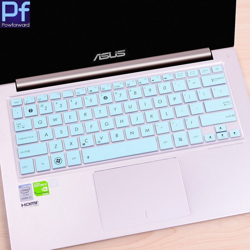 Silicone Keyboard Cover Protector for ASUS ZenBook UX300 UX300U UX300UA UX310 UX330 UX330U UX330UA UX330C UX305FA 13.3 Inch: whiteblue