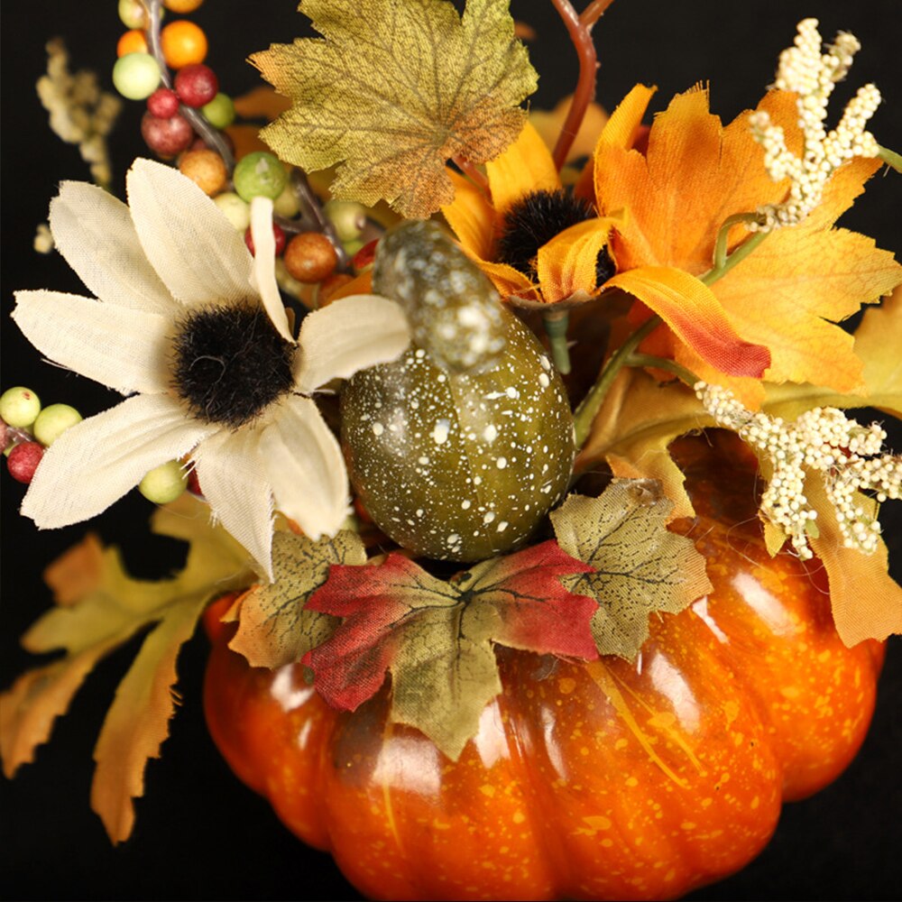 Artificial Pumpkins Maple Leaf Dried Flowers Pomegranate Table House Autumn Fall Harvest Thanksgiving Halloween Decoration