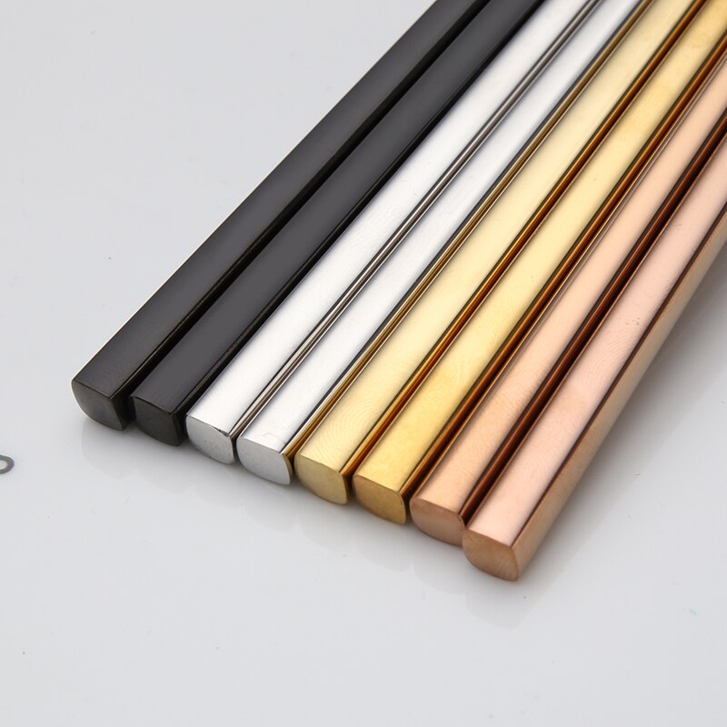 1 Pair Korean Chopsticks Stainless Steel Titanium Plating Gold Rose Gold flat Chop Sticks Sushi Hashi chopstick