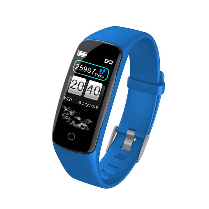 V8 Smart Armband Kleurenscherm Hartslag Bloeddruk Bloed Zuurstof Monitoring Sport Fitness Horloge: Blauw