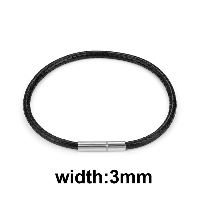 Jiayiqi pulseras de cordón encerado de cuero hechas a mano pulsera y brazaletes de cuerda de la suerte para mujeres y hombres pulseras de hilo de cordón de cera: 18,5 cm / Rodio plateado