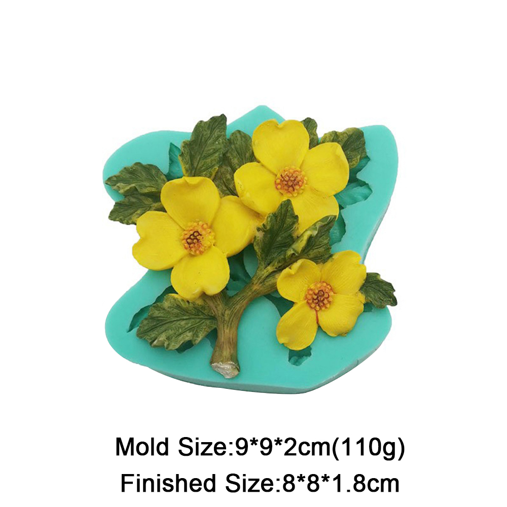11 Models Flowers Shape Silicone Fondant Mold Sunflower Rose Carnation Flower Molds Cake Decorating Tools Dessert Baking Mould: F1079HD