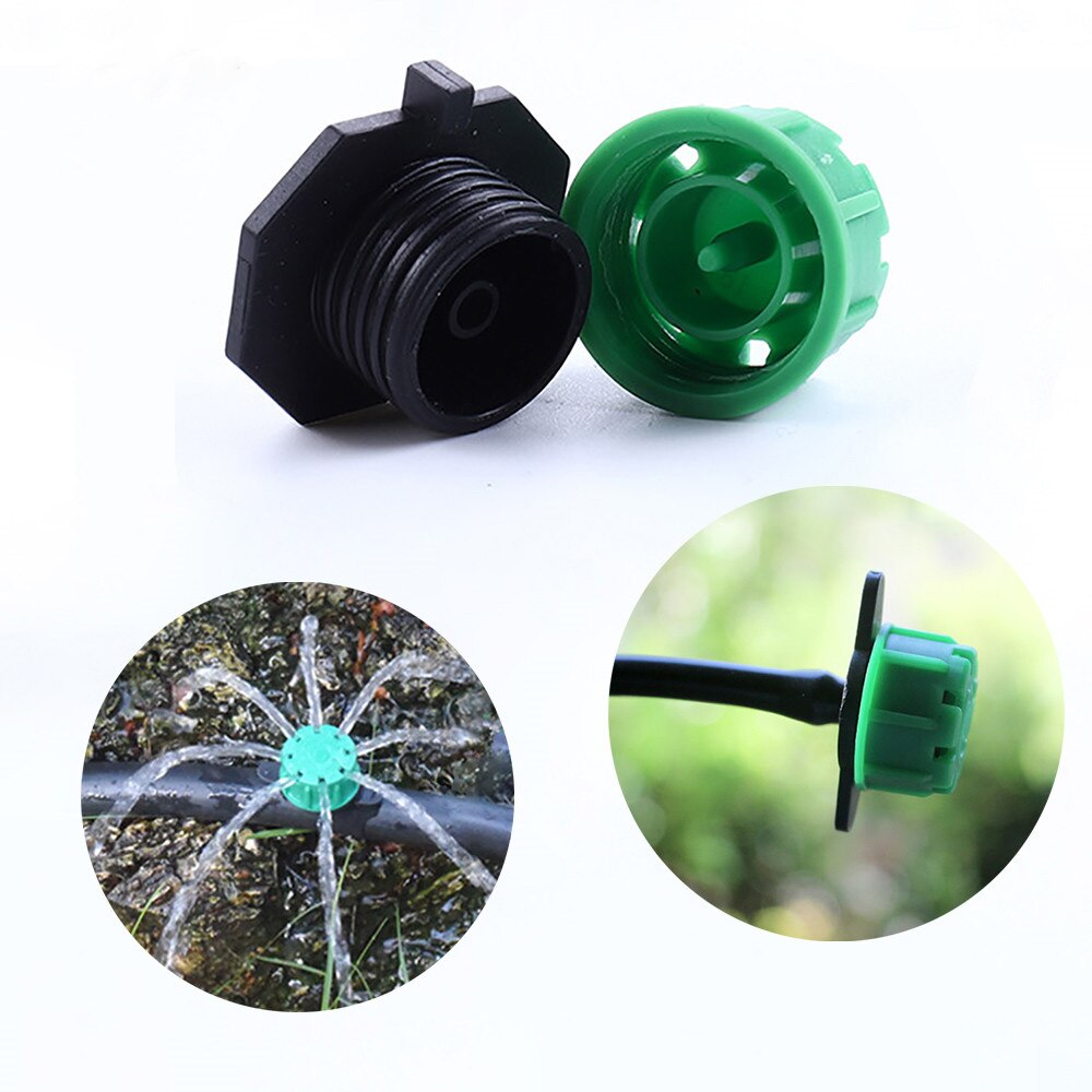 8 Hole 1/4" Inch Pressure Compensation Dripper Garden Sprinkler Emitter Barb Connector Drip Irrigation 20 pcs-pack