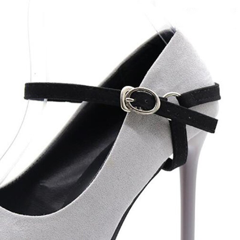 1 Paar Vrouwen Hoge Hakken Holding Losse Anti-Slip Bandjes Kant Schoenen Band Bundel Schoenveter Metalen Tip Schoen Accessoires