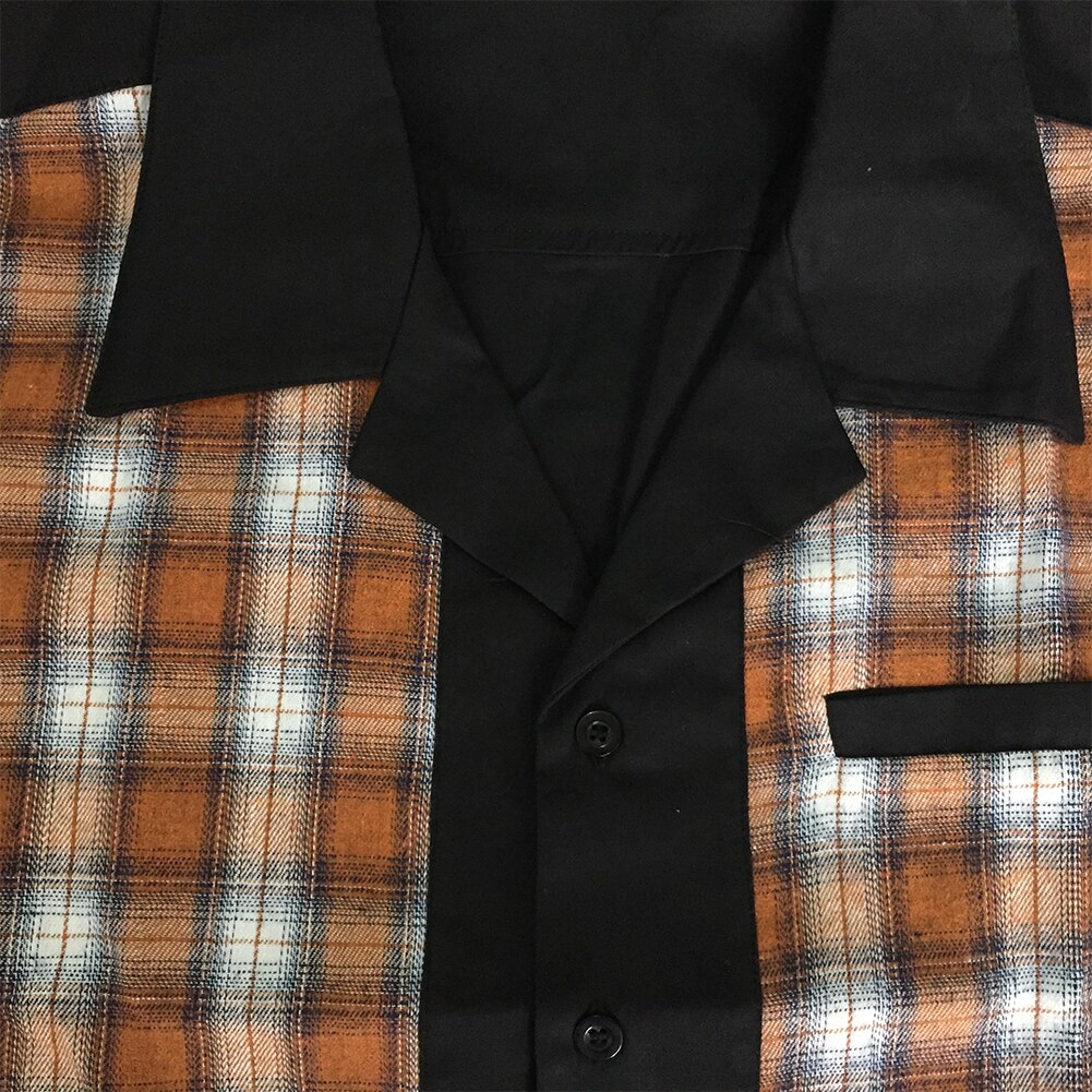 50s rockabilly skjortor män vintage punk rave skjortor kort ärm pläd tryckt rullande rock skjorta casual hip hop klänning skjortor män