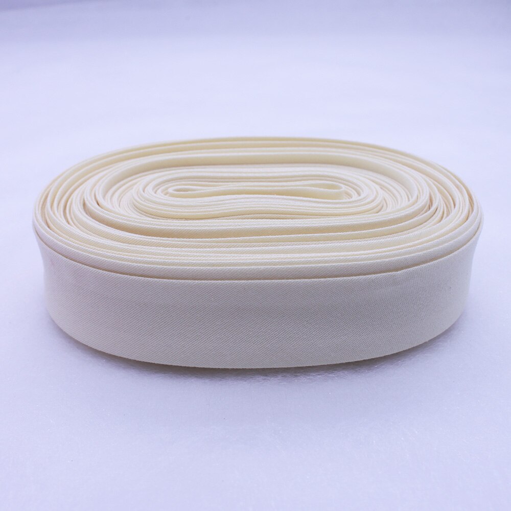 Polyester / Cotton 1" 25mm T/C Bias Binding Tape For Sewing Trimming Single Fold Ribbon Solid Color DIY 25yards/Roll