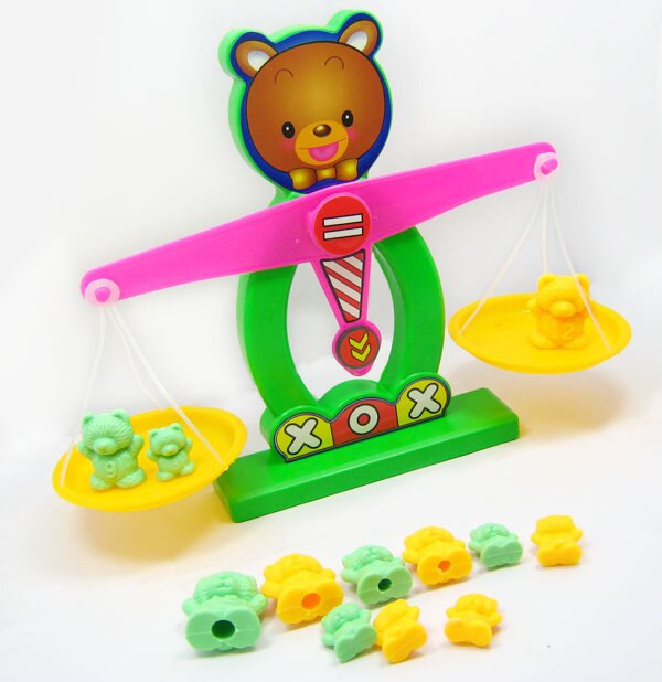 Bear balances scales early childhood toys children practice digital additions and balances balance