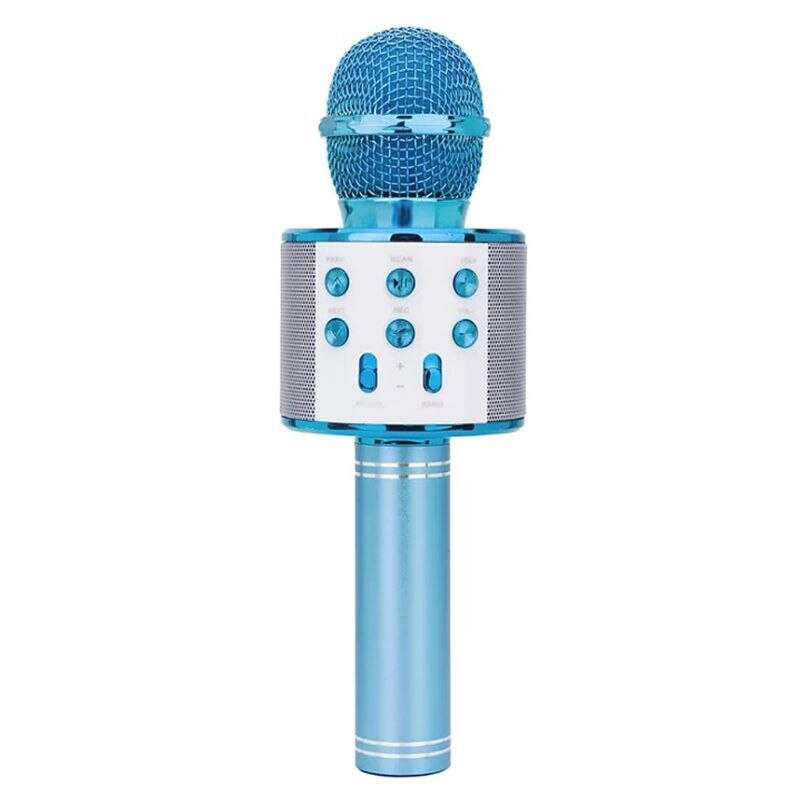 WS-858 Wireless Bluetooth Karaoke Condenser Microphone Speaker Player KTV Music