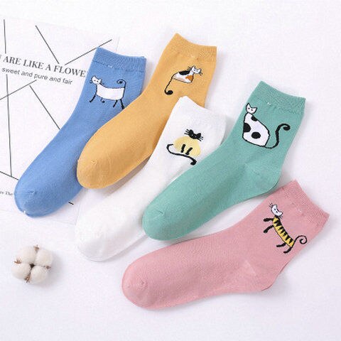 5pair Colorful Fruit Invisible Short Woman Sweat Summer Comfortable Cotton Girl Women's Boat Socks Ankle Low Female: socks 05