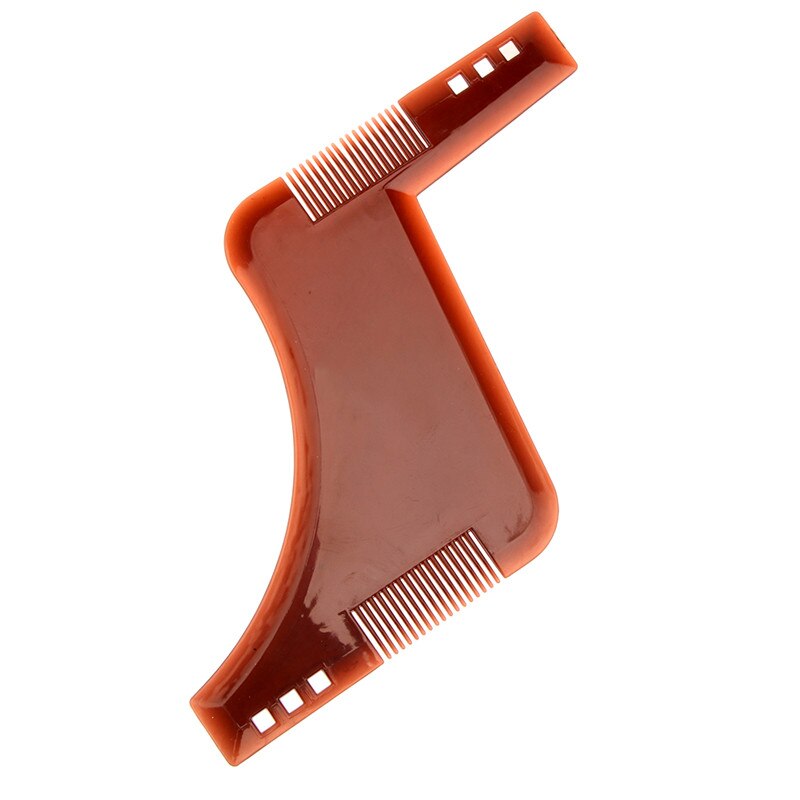 3 Colors Innovative All-In-One Beard Shaping Styling Template ABS Comb for Hair Beard Line Up Trimming Template: Brown