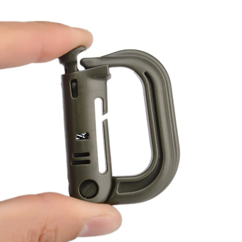 4pcs Climbing Carabiner D-shape Buckle Locking Ring Plastic Clip Snap Buckle Carabiner Keychain ITW Fastener Hiking Bag Buckle