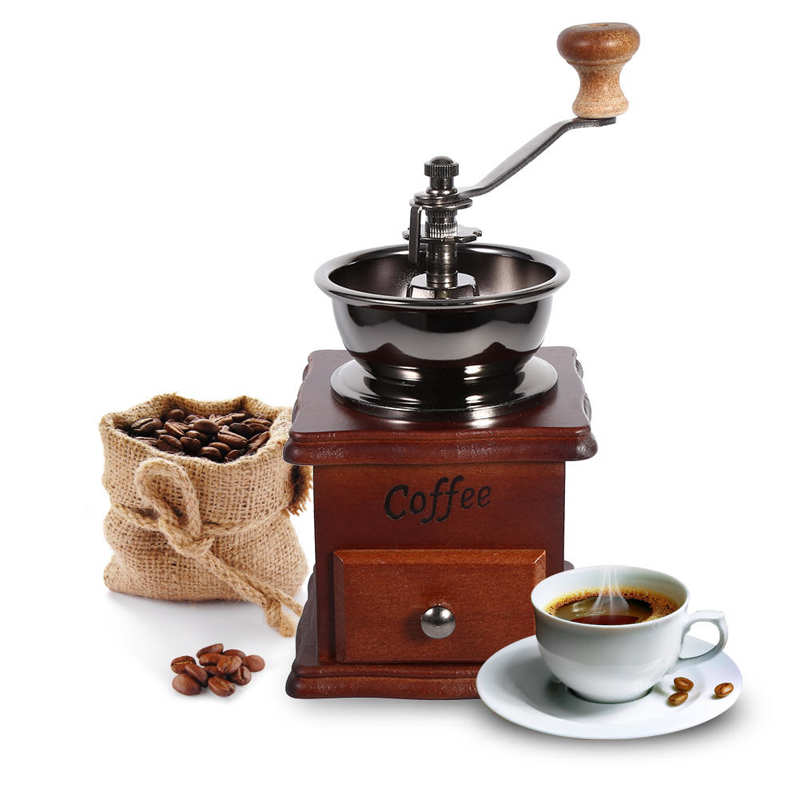 Koffieboon Molen 1Pcs Retro Houten Handleiding Koffieboon Handslijpmachine Handleiding Mini Molen Home Office Gebruik