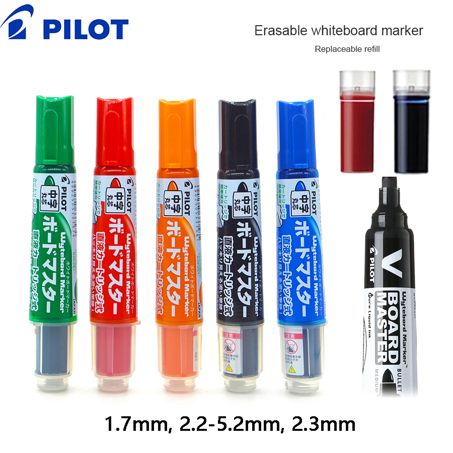 Pennarelli scolastici PILOT per lavagna bianca, penna cancellabile con inchiostro ricaricabile ecologico WBMAVBM, cose didattiche originali del Giappone